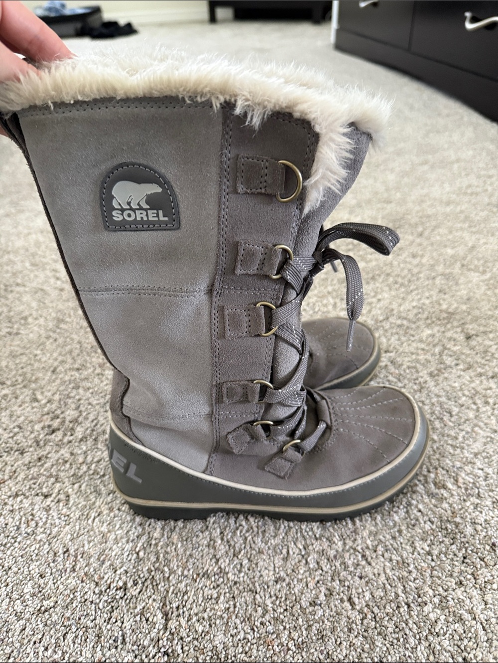 Sorel Women's Sorel Tivoli High II winter boots lace up gray size 5